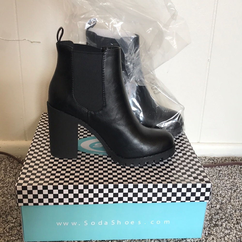 Cute little black booties, never been worn
